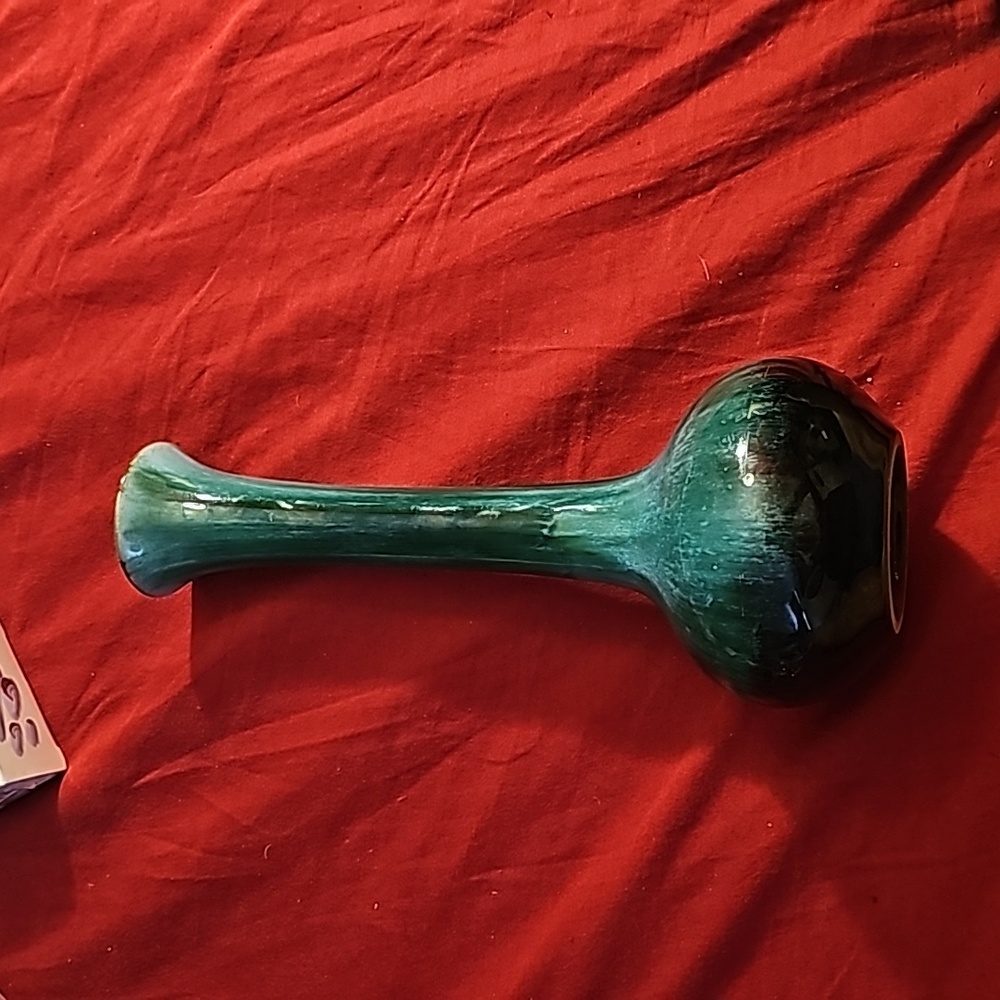 Vintage Blue Mountain Glazed Pottery Bud Vase Canada 9”